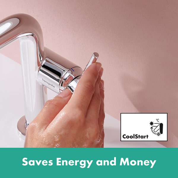 hansgrohe Tecturis S Single Lever Basin Mixer 110 Fine CoolStart EcoSmart+ without Waste   Chrome - Image 6