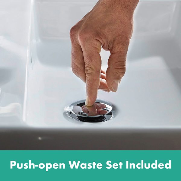 hansgrohe Tecturis S Single Lever Basin Mixer 110 Fine CoolStart EcoSmart+ with Push Open Waste   Chrome - Image 7