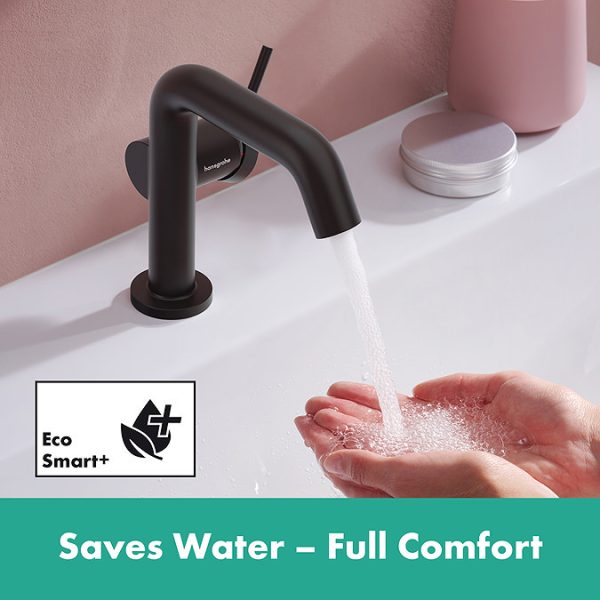 hansgrohe Tecturis S Single Lever Basin Mixer 110 Fine CoolStart EcoSmart+ without Waste   Matt Black - Image 4