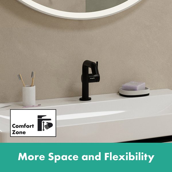 hansgrohe Tecturis S Single Lever Basin Mixer 110 Fine CoolStart EcoSmart+ without Waste   Matt Black - Image 2
