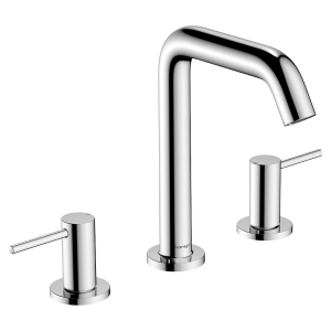 hansgrohe Tecturis S 3 Hole Basin Mixer 150 EcoSmart+ with Push Open Waste   Chrome