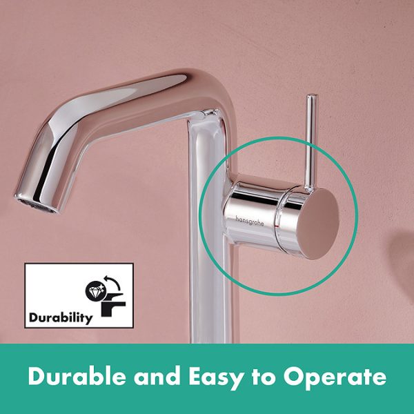 hansgrohe Tecturis S Single Lever Basin Mixer 150 Fine CoolStart EcoSmart+ with Push Open Waste   Chrome - Image 8