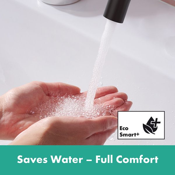 hansgrohe Tecturis S Single Lever Basin Mixer 150 Fine CoolStart EcoSmart+ without Waste   Matt Black - Image 5