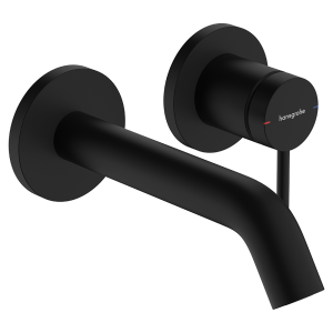 hansgrohe Tecturis S Wall Mounted Single Lever Basin Mixer EcoSmart+ for  Concealed Installation with 16.5cm Spout   Matt Black