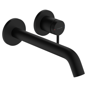 hansgrohe Tecturis S Wall Mounted Single Lever Basin Mixer EcoSmart+ for Concealed Installation with 22.5cm Spout   Matt Black