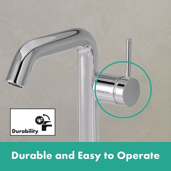hansgrohe Tecturis S Single Lever Basin Mixer 240 Fine CoolStart EcoSmart+ for Wash Bowls without Waste   Chrome - Image 7