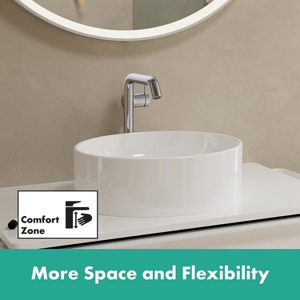 hansgrohe Tecturis S Single Lever Basin Mixer 240 Fine CoolStart EcoSmart+ for Wash Bowls without Waste   Chrome - Image 2
