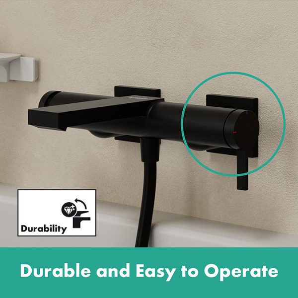 hansgrohe Tecturis E Single Lever Bath Mixer for Exposed Installation   Matt Black - Image 2