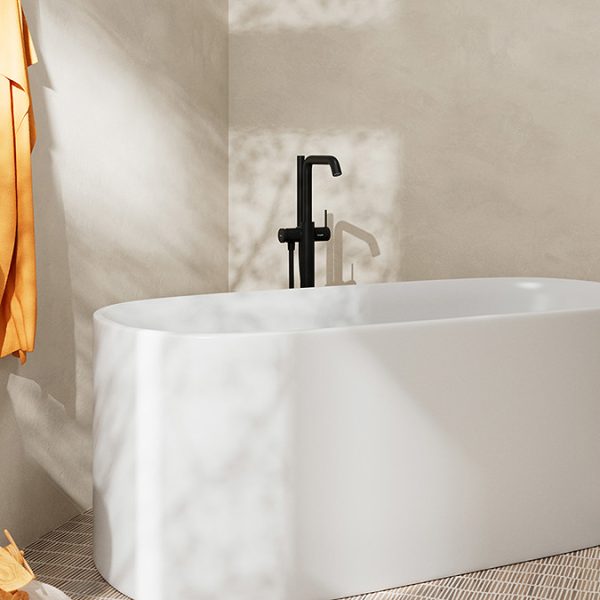 hansgrohe Tecturis S Floor Standing Single Lever Bath Mixer   Matt Black - Image 3