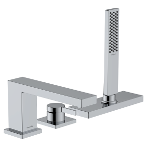 hansgrohe Tecturis E 3 hole Rim Mounted Single Lever Bath Mixer with sBox   Chrome