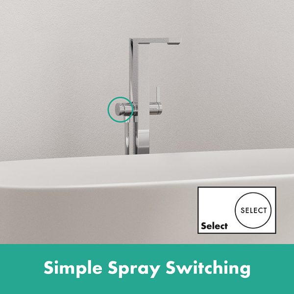 hansgrohe Tecturis E Floor Standing Single Lever Bath Mixer   Chrome - Image 5