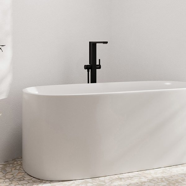 hansgrohe Tecturis E Floor Standing Single Lever Bath Mixer   Matt Black - Image 3