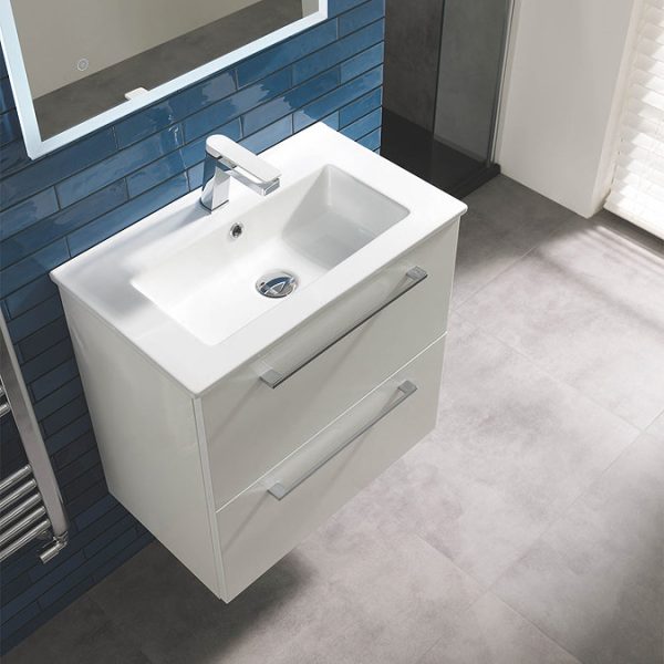 JTP Axel Chrome Single Lever Basin Mixer with Matt White Handle - Image 5