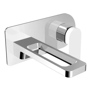JTP Axel Chrome Wall Mounted Single Lever Basin Mixer with Matt White Handle