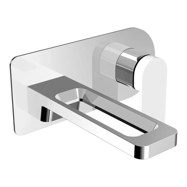 JTP Axel Chrome Wall Mounted Single Lever Basin Mixer with Matt White Handle