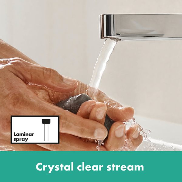 hansgrohe Finoris Single Lever Basin Mixer 100 with Push Open Waste   Chrome - Image 3