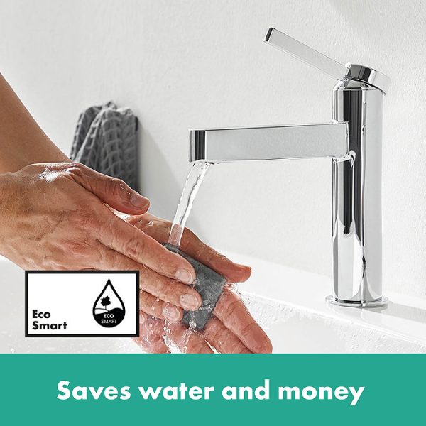 hansgrohe Finoris Single Lever Basin Mixer 110 with Push Open Waste   Chrome - Image 5