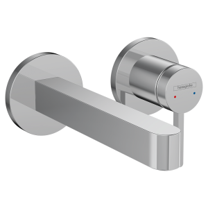 hansgrohe Finoris Wall Mounted Single Lever Basin Mixer for Concealed Installation with 16.8cm Spout   Chrome