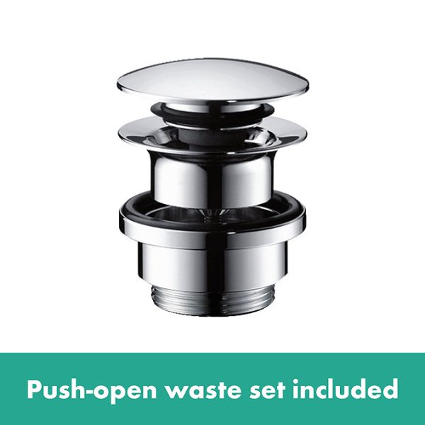 hansgrohe Finoris Single Lever Basin Mixer 230 with Pull Out Spray, 2jet and Push Open Waste Set   Chrome - Image 2