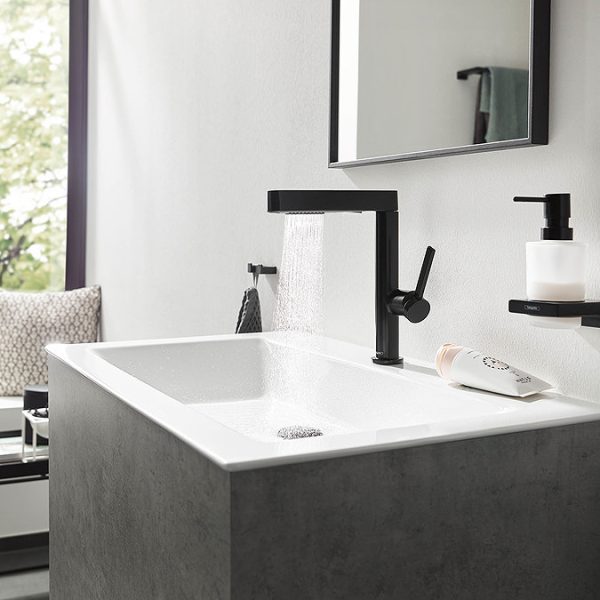 hansgrohe Finoris Single Lever Basin Mixer 230 with Pull Out Spray, 2jet and Push Open Waste Set   Matt Black - Image 3