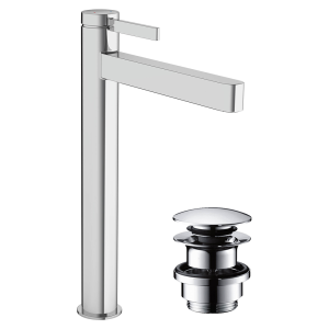 hansgrohe Finoris Single Lever Basin Mixer 260 for Wash Bowls with Push Open Waste   Chrome