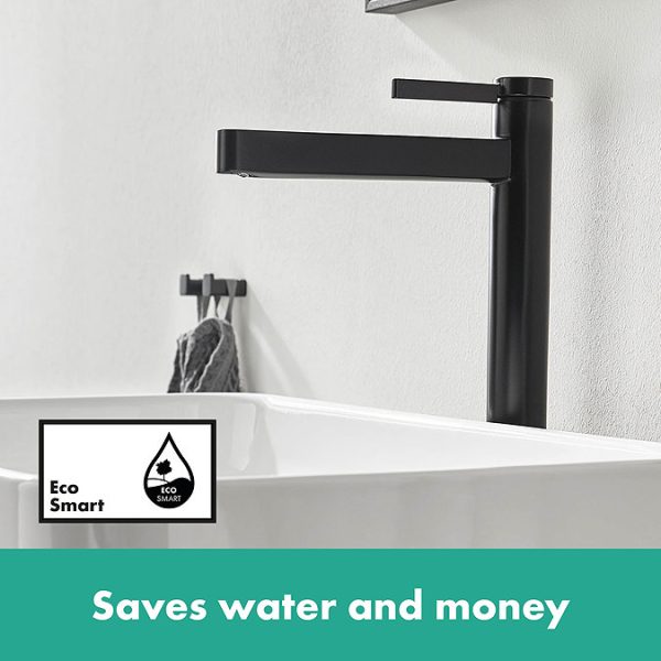 hansgrohe Finoris Single Lever Basin Mixer 260 for Wash Bowls with Push Open Waste   Matt Black - Image 6