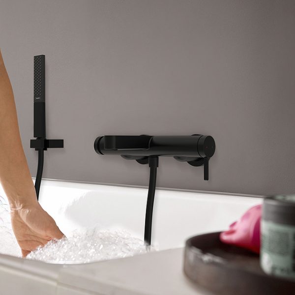 hansgrohe Finoris Single Lever Bath Mixer for Exposed Installation   Matt Black - Image 3
