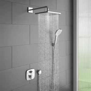 hansgrohe Ecostat E Square Complete Shower Set with Wall Mounted Shower Handset