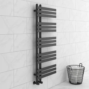 Arezzo Anthracite 1200 x 500mm 15 Bars Designer Heated Towel Rail