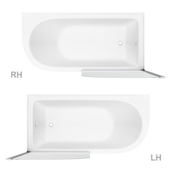 Appleby 1550 Roll Top Shower Bath with Screen + Chrome Leg Set - Image 5