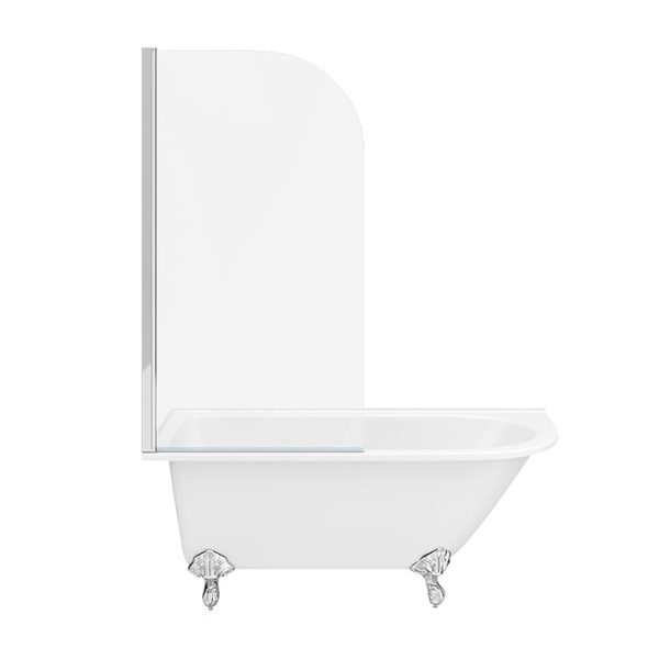 Appleby 1550 Roll Top Shower Bath with Screen + Chrome Leg Set - Image 6