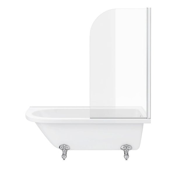 Appleby 1700 Roll Top Shower Bath with Screen + Chrome Leg Set - Image 6