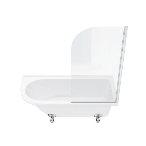 Appleby 1700 Roll Top Shower Bath with Screen + Chrome Leg Set - Image 2