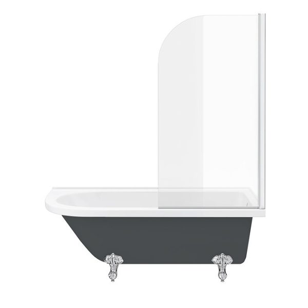 Appleby Grey 1700 Roll Top Shower Bath with Screen + Chrome Leg Set - Image 6