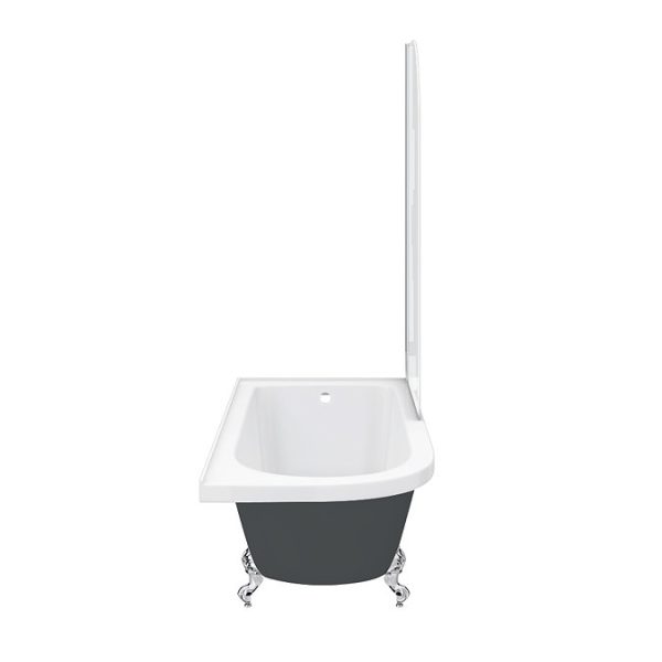 Appleby Grey 1700 Roll Top Shower Bath with Screen + Chrome Leg Set - Image 7
