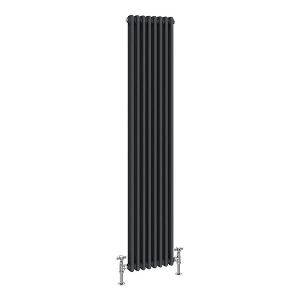 Keswick 1800 x 380mm Cast Iron Style Traditional 2 Column Anthracite Radiator - Image 5