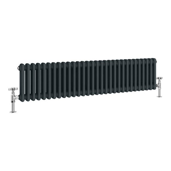 Keswick 300 x 1370mm Cast Iron Style Traditional 2 Column Anthracite Radiator - Image 4