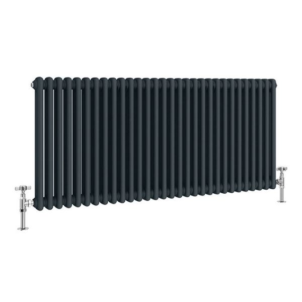 Keswick 600 x 1370mm Cast Iron Style Traditional 2 Column Anthracite Radiator - Image 3