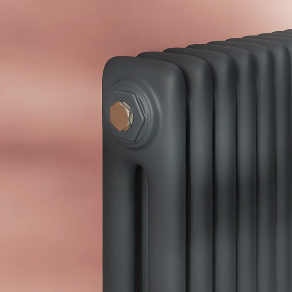 Keswick 300 x 1370mm Cast Iron Style Traditional 2 Column Anthracite Radiator - Image 5