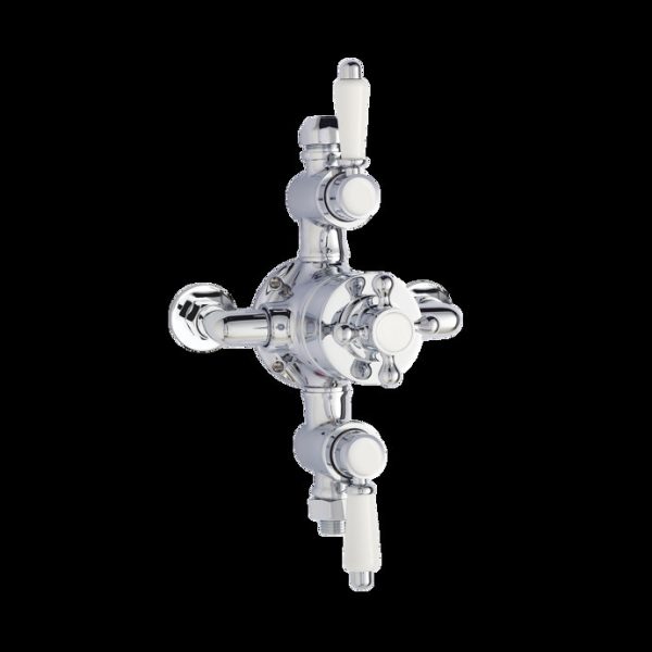Hudson Reed Triple Exposed Thermostatic Shower Valve w/ Luxury Rigid Riser Kit - Image 3