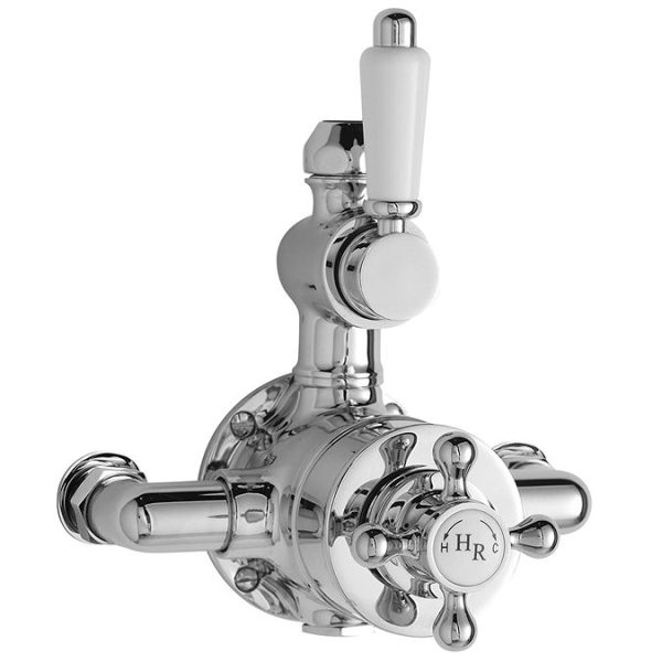 Hudson Reed Traditional Twin Valve with Rigid Riser Kit & Shower Rose   Chrome - Image 2