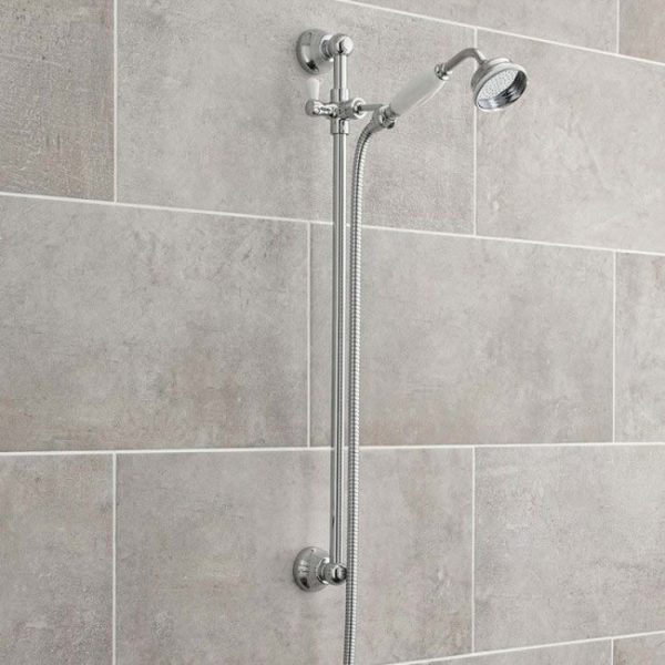 Hudson Reed Traditional Twin Concealed Thermostatic Shower Valve + Slide Rail Kit - Image 3