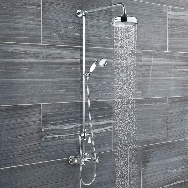 Hudson Reed Traditional Thermostatic Shower Valve & Rigid Riser Kit