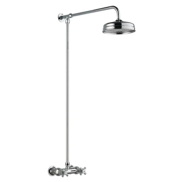 Hudson Reed Traditional Thermostatic Shower Valve with Rigid Riser & Fixed Head