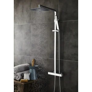 Hudson Reed Luxury Square Thermostatic Bar Valve & Shower Kit