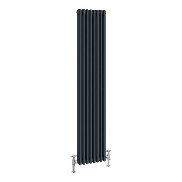 Keswick 1800 x 380mm Cast Iron Style Traditional 3 Column Anthracite Radiator - Image 4