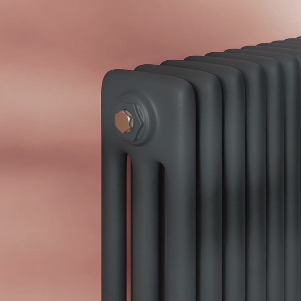 Keswick 450 x 1415mm Cast Iron Style Traditional 3 Column Anthracite Radiator - Image 5