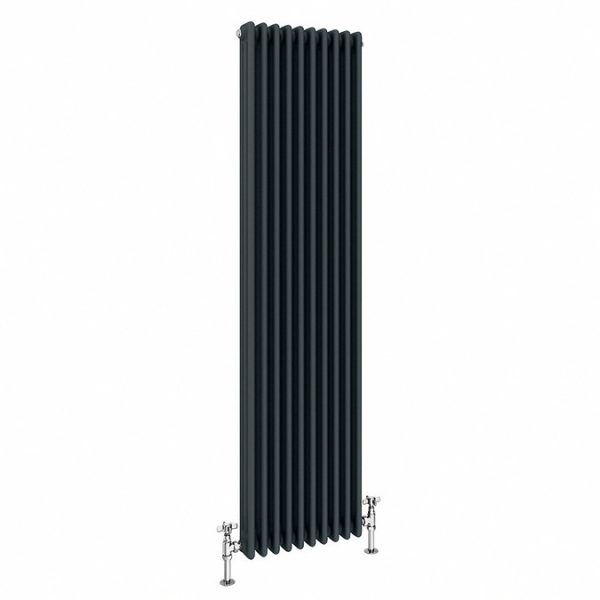 Keswick 1800 x 470mm Cast Iron Style Traditional 3 Column Anthracite Radiator - Image 3