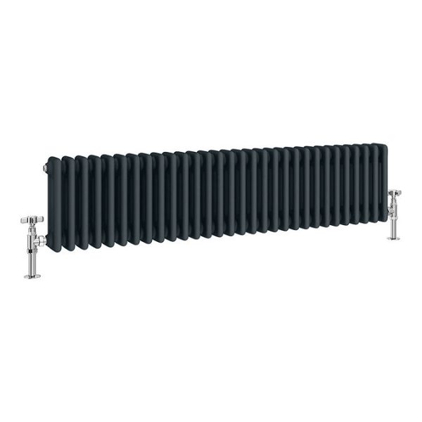 Keswick 300 x 1370mm Cast Iron Style Traditional 3 Column Anthracite Radiator - Image 3
