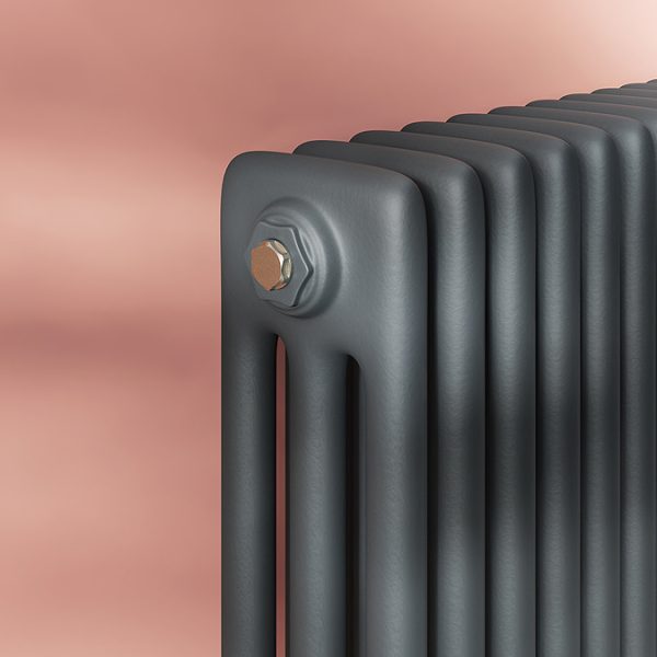 Keswick 600 x 1190mm Cast Iron Style Traditional 3 Column Anthracite Radiator - Image 4